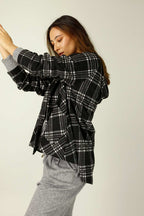 Black & White Check Swing Coat