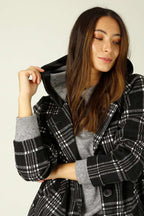 Black & White Check Swing Coat
