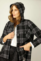 Black & White Check Swing Coat
