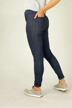 Blue Check Ponte Denim Relaxed Jean - SALE