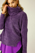Purple Velour Turtle Neck