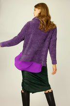 Purple Velour Turtle Neck