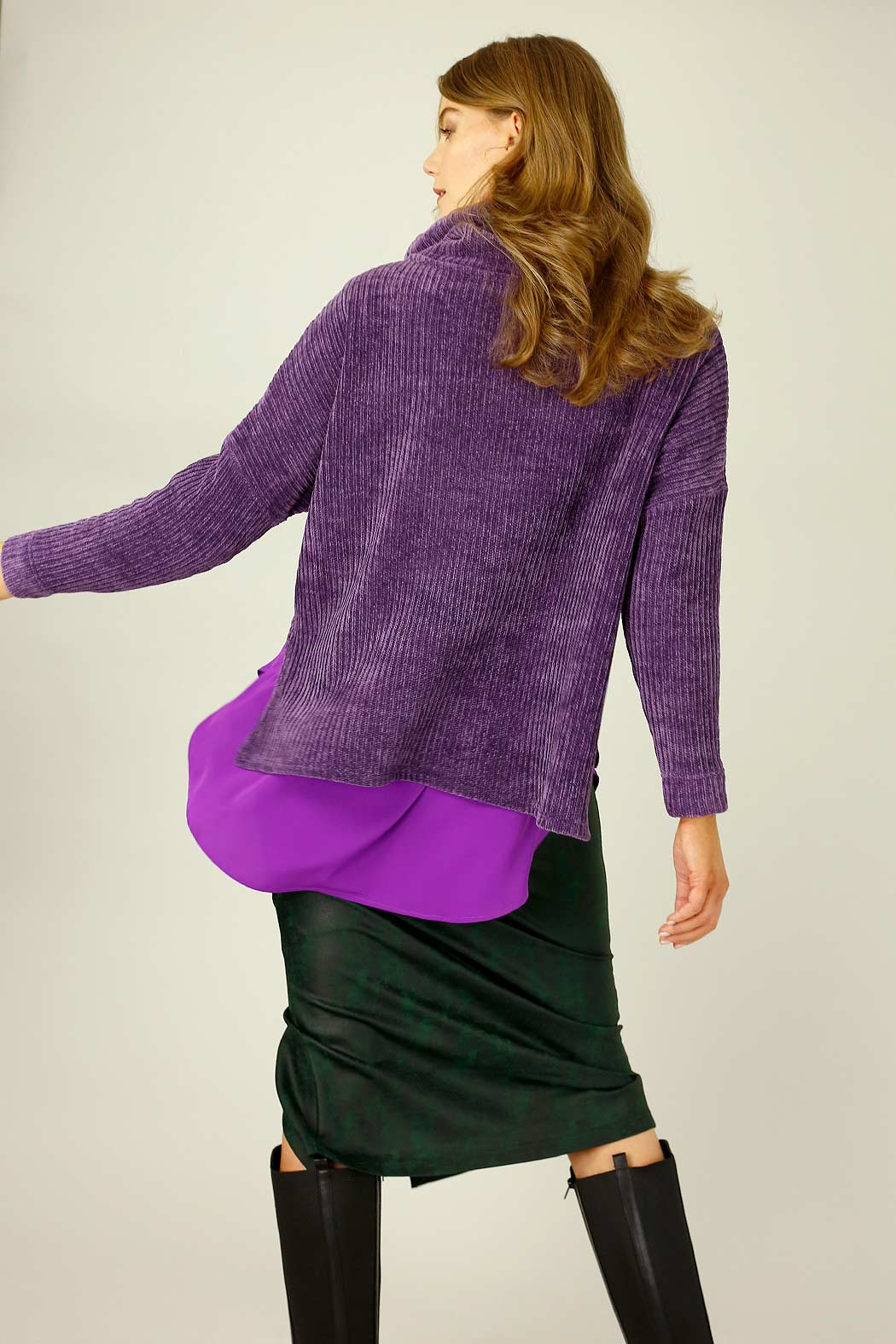 Purple Velour Turtle Neck