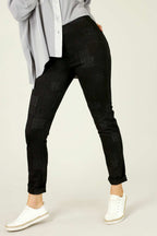 Black Jacquard Ponte Panel Pant - SALE