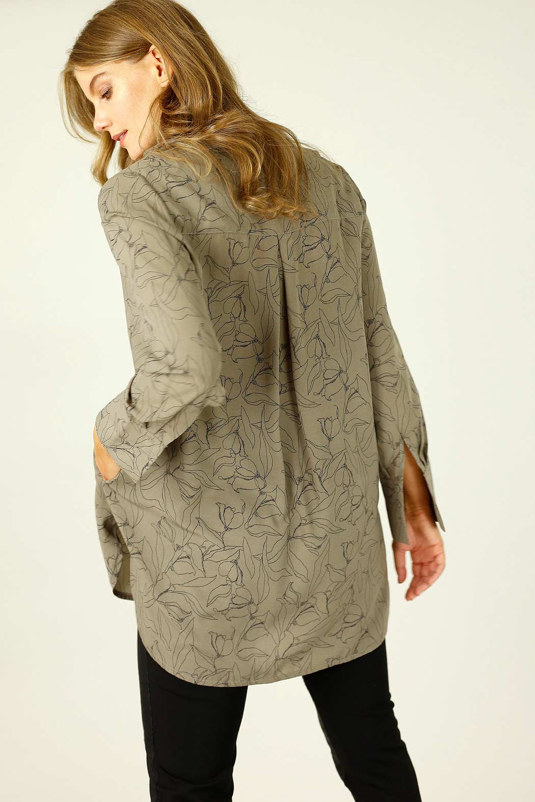 Mocha Floral Nano Waterfall Shirt - FINAL SALE