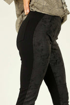 Black Leatherette Panel Pant - FINAL SALE