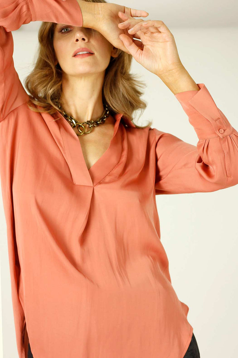 Peach Seta Gatsby Shirt