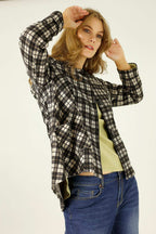 Caramel Check Swing Coat