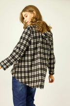 Caramel Check Swing Coat