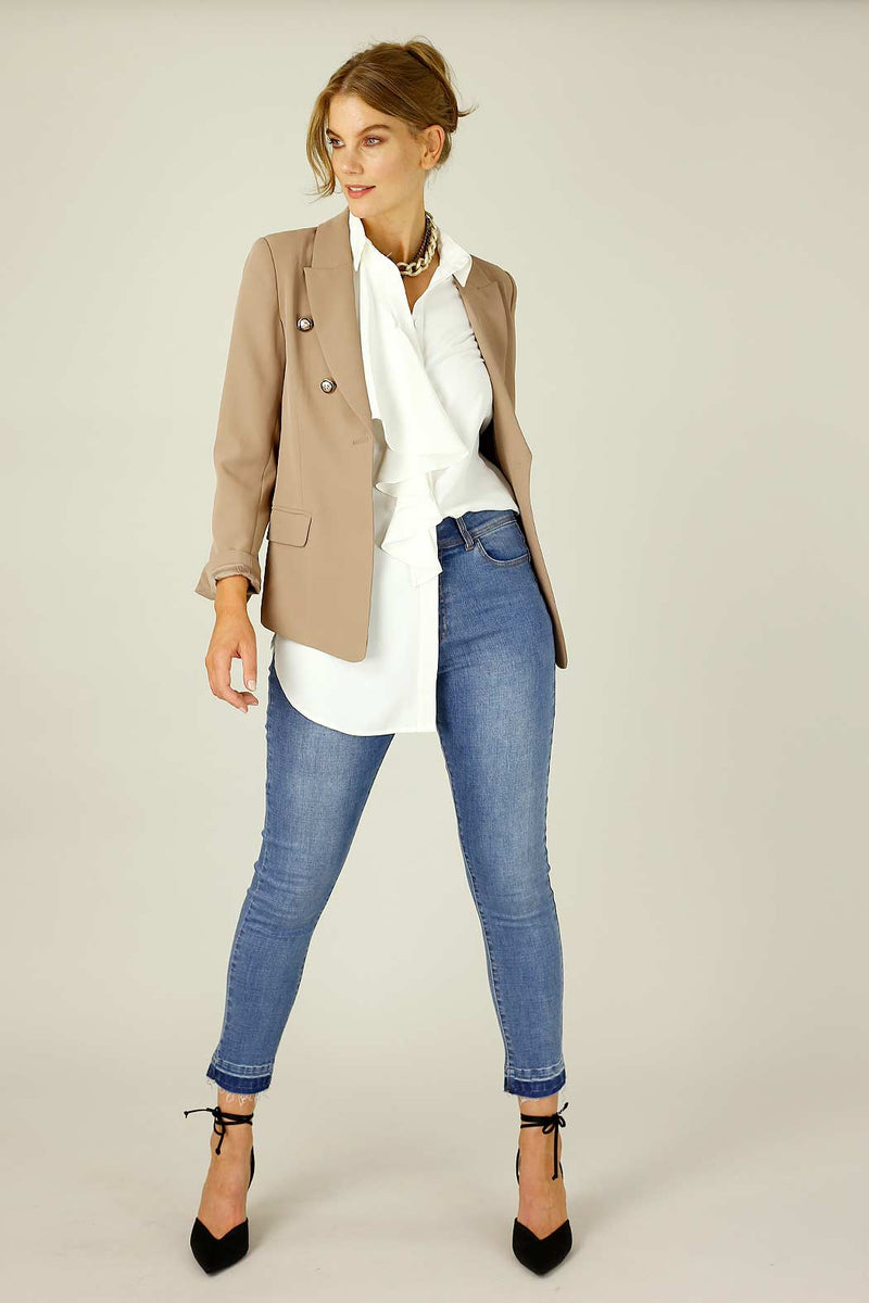 Latte Military Blazer - SALE