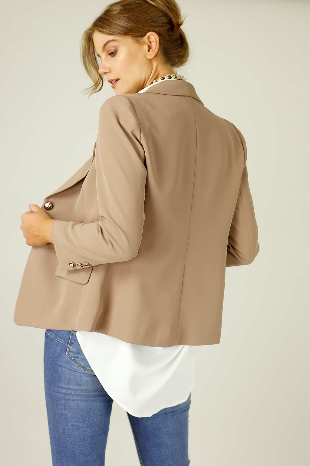 Latte Military Blazer - SALE