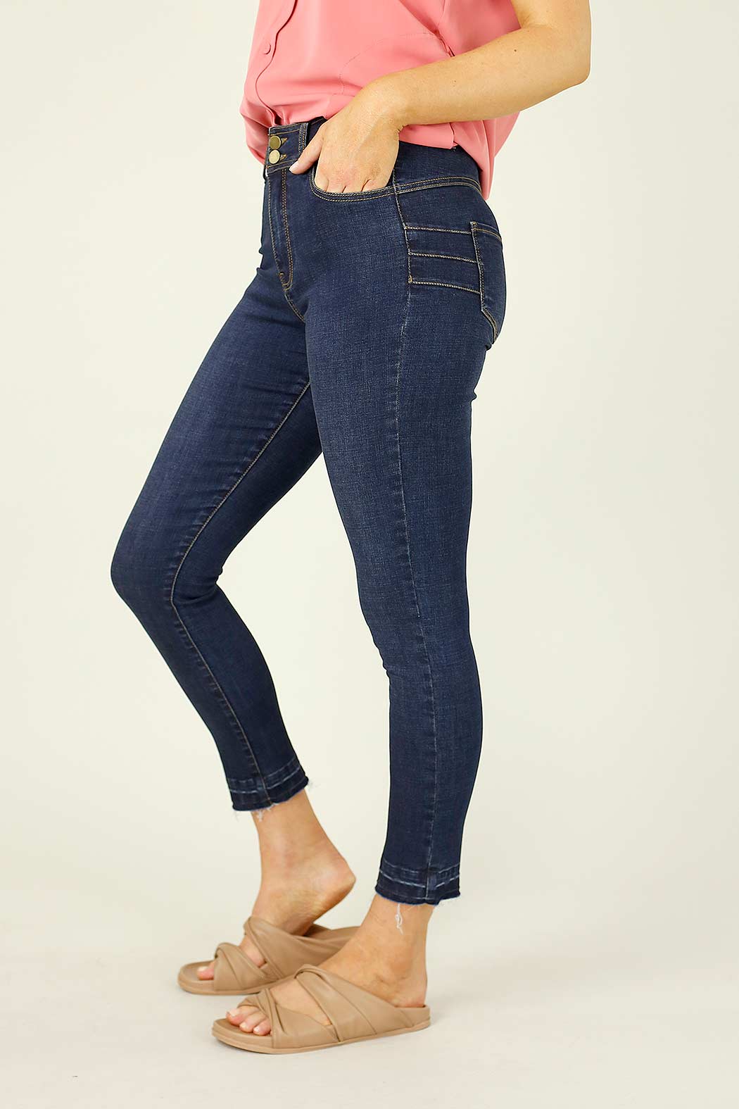 Ink Raw Hem Booty Lift Jean - FINAL SALE