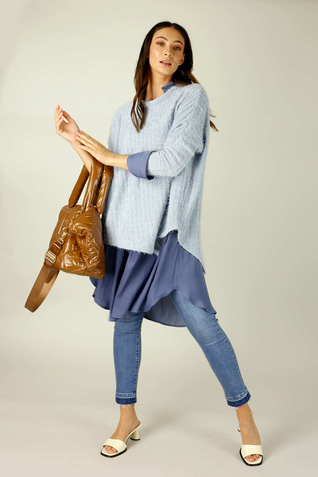 Light Blue Eyelash Knit Overtop