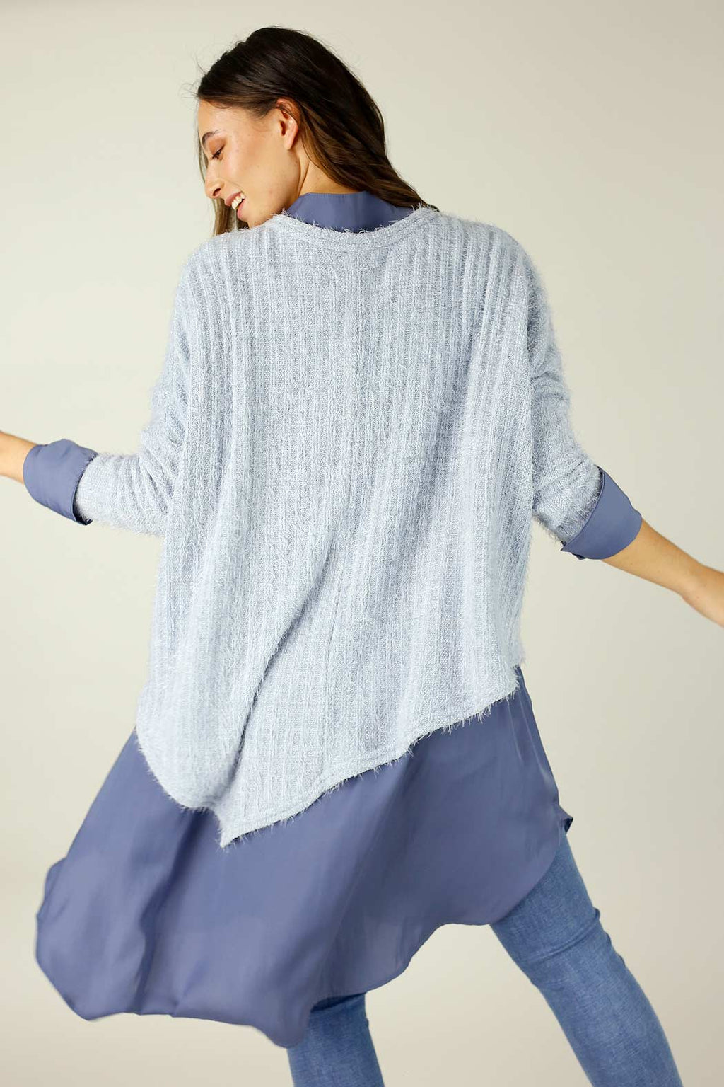 Light Blue Eyelash Knit Overtop