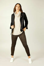 Bronze Check Bengaline Pintuck Jean
