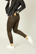Bronze Check Bengaline Pintuck Jean