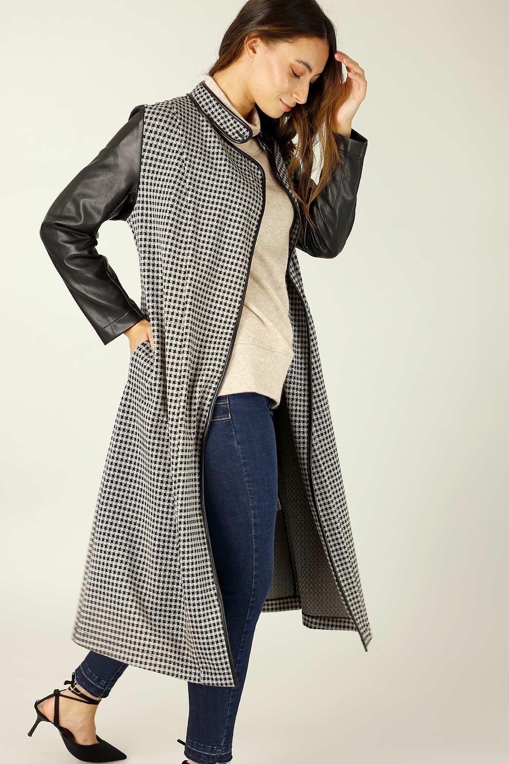 Herringbone Ponte Queens Coat - SALE