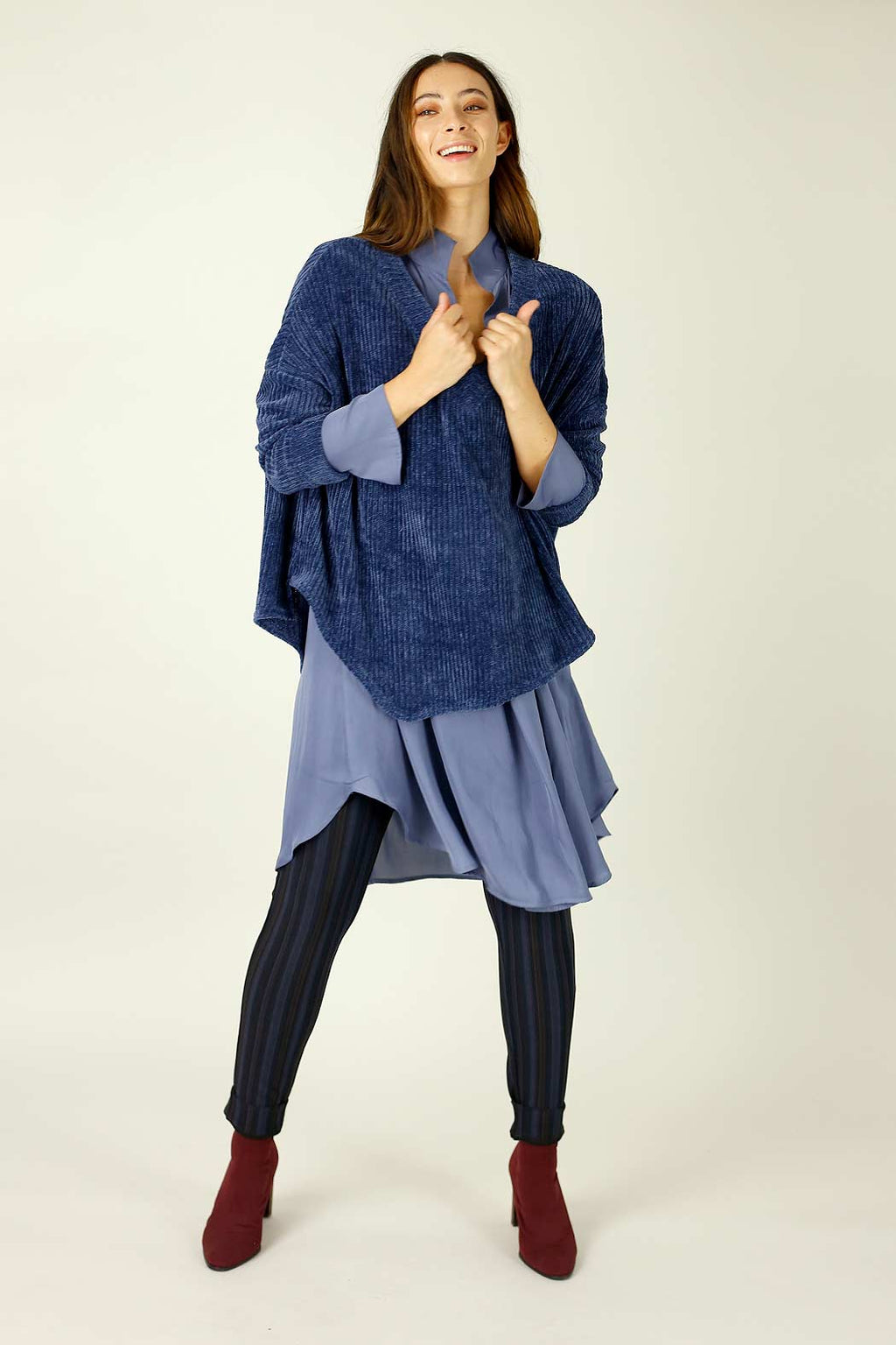 Purple Stripe Ponte Slim Pant - SALE