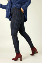 Purple Stripe Ponte Slim Pant - SALE
