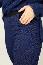 Navy Diamond Bengaline Cuffed Jogger - SALE