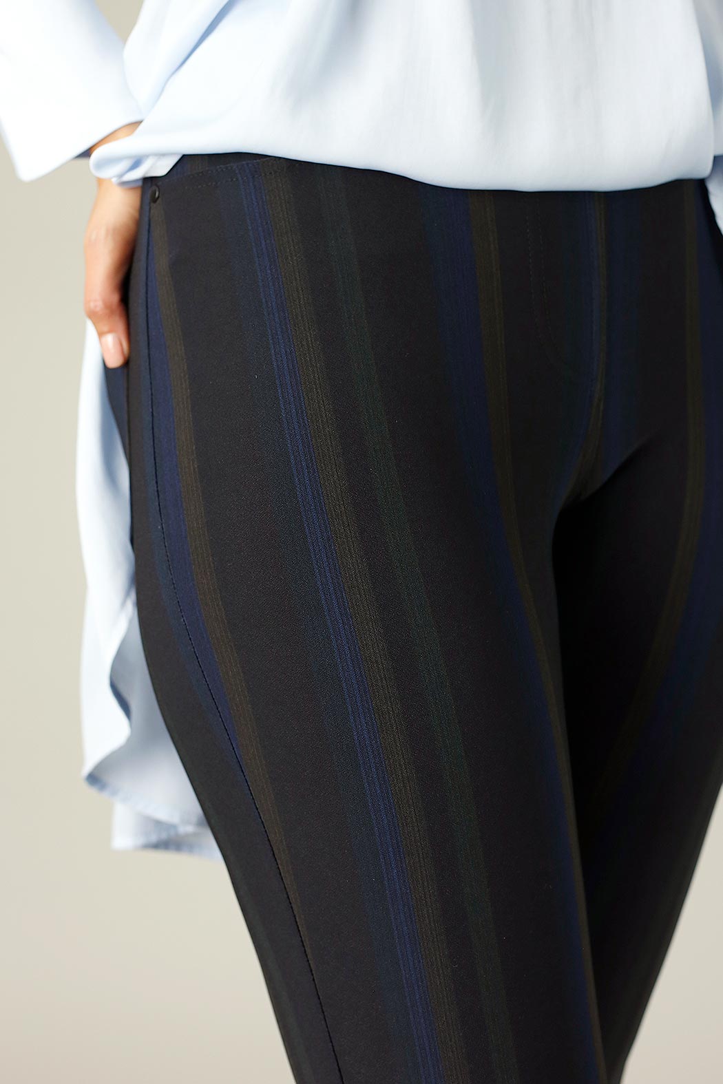 Dark Stripe Ponte Relaxed Slim Jean - FINAL SALE