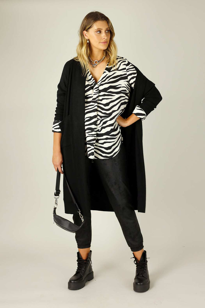Black Lux Raglan Cardi - SALE