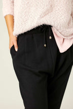 Black Lux Drawstring Slouch Pant - FINAL SALE