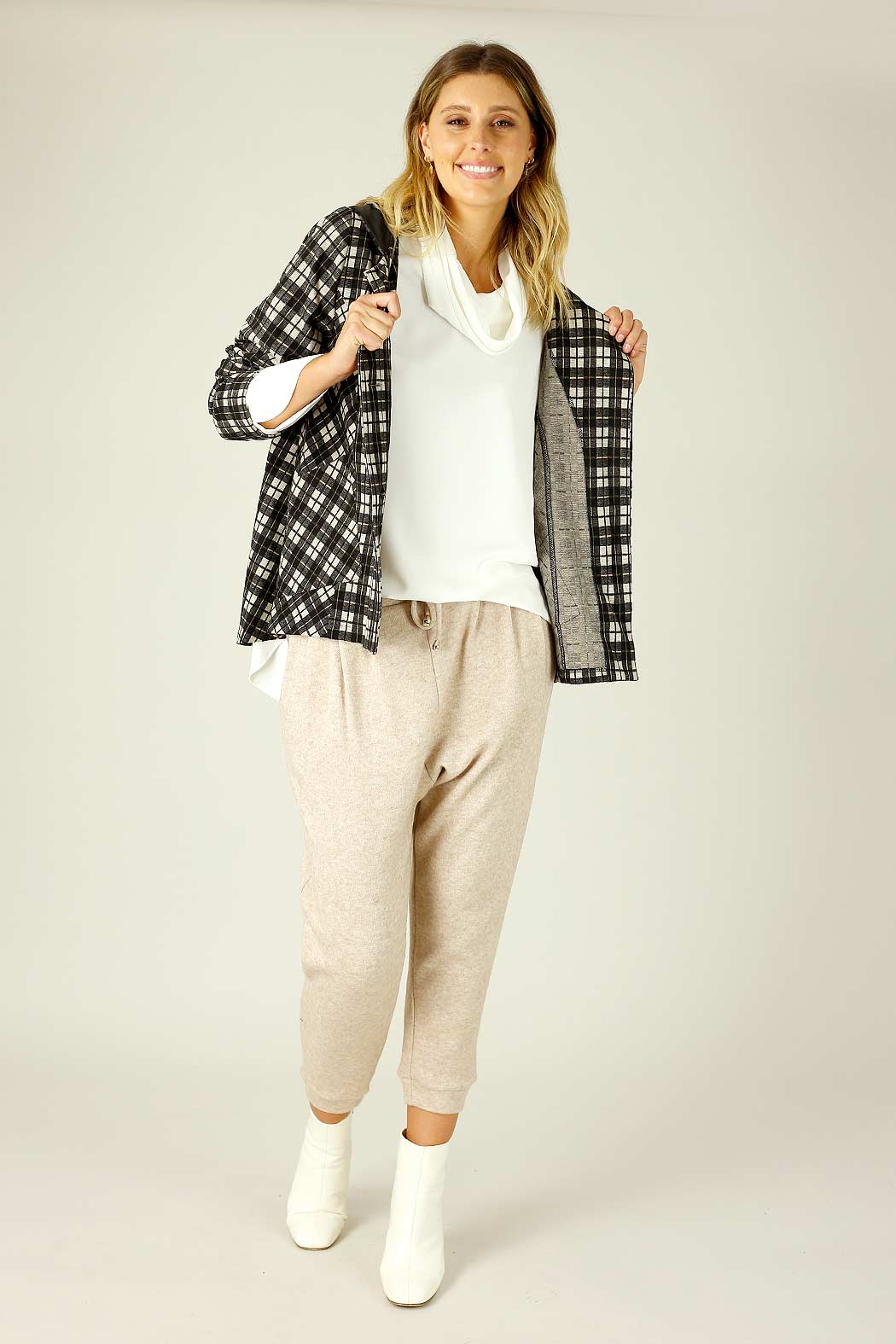 White Soft Touch Drape Blouse