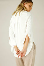 White Soft Touch Drape Blouse