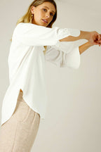 White Soft Touch Drape Blouse