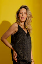 Gold/Black Lace Cami