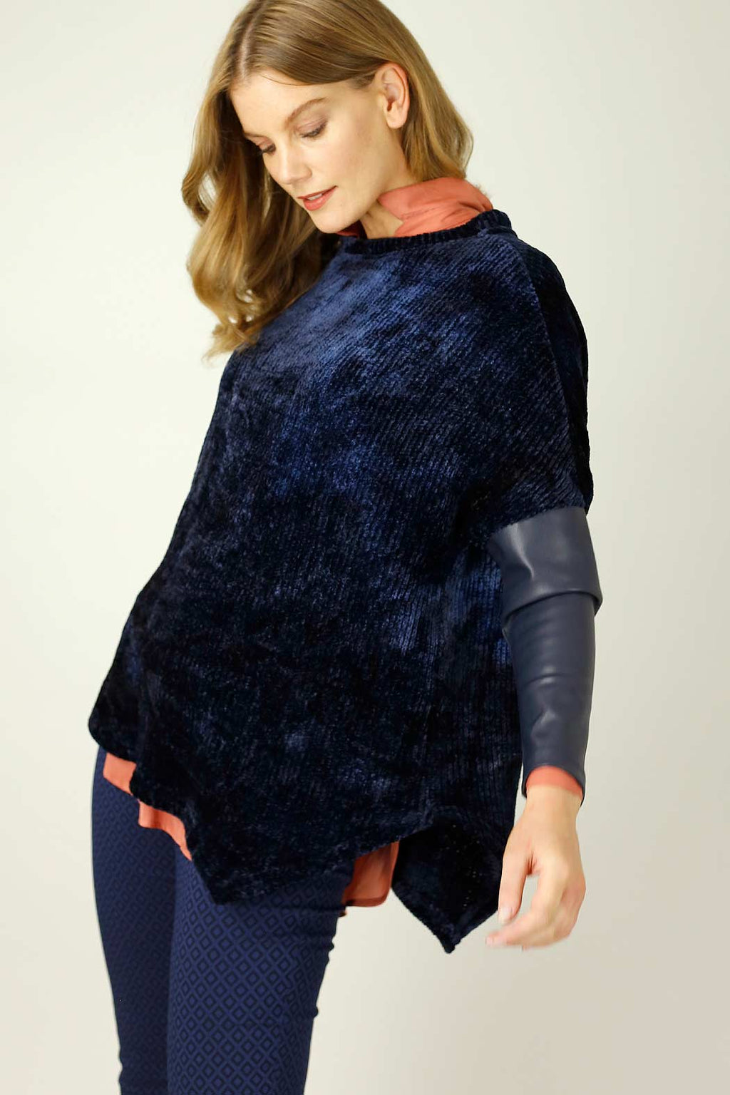 Navy Velour Tie Dye Top - FINAL SALE