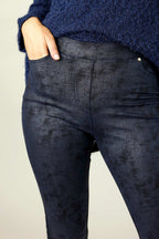 Ink Leatherette Pull On Jean - SALE