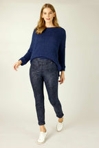 Ink Leatherette Pull On Jean - SALE