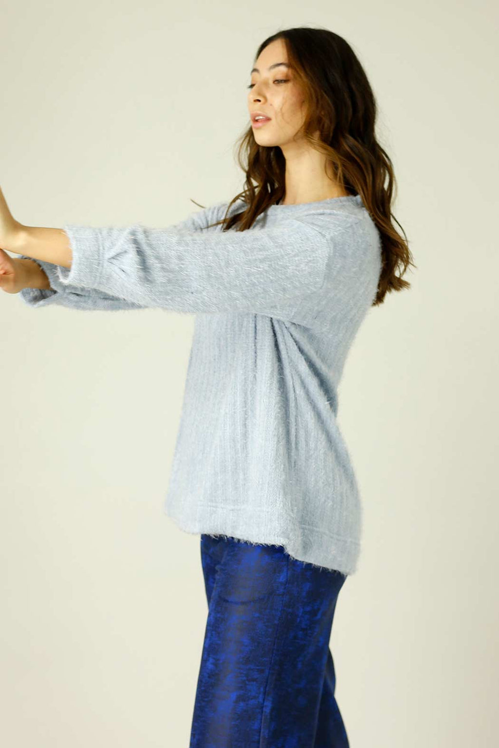 Light Blue Eyelash Knit Genie Jumper