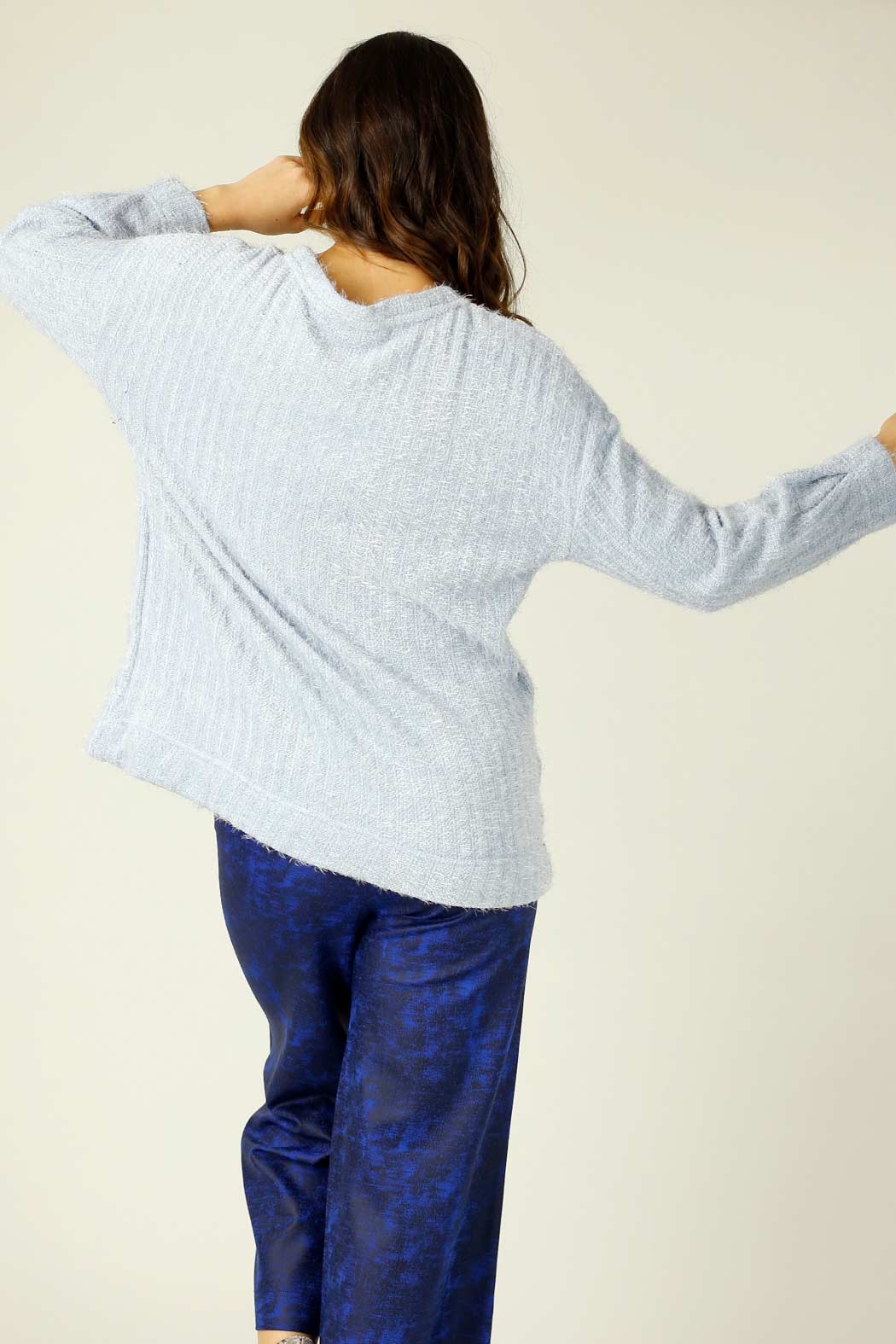 Light Blue Eyelash Knit Genie Jumper