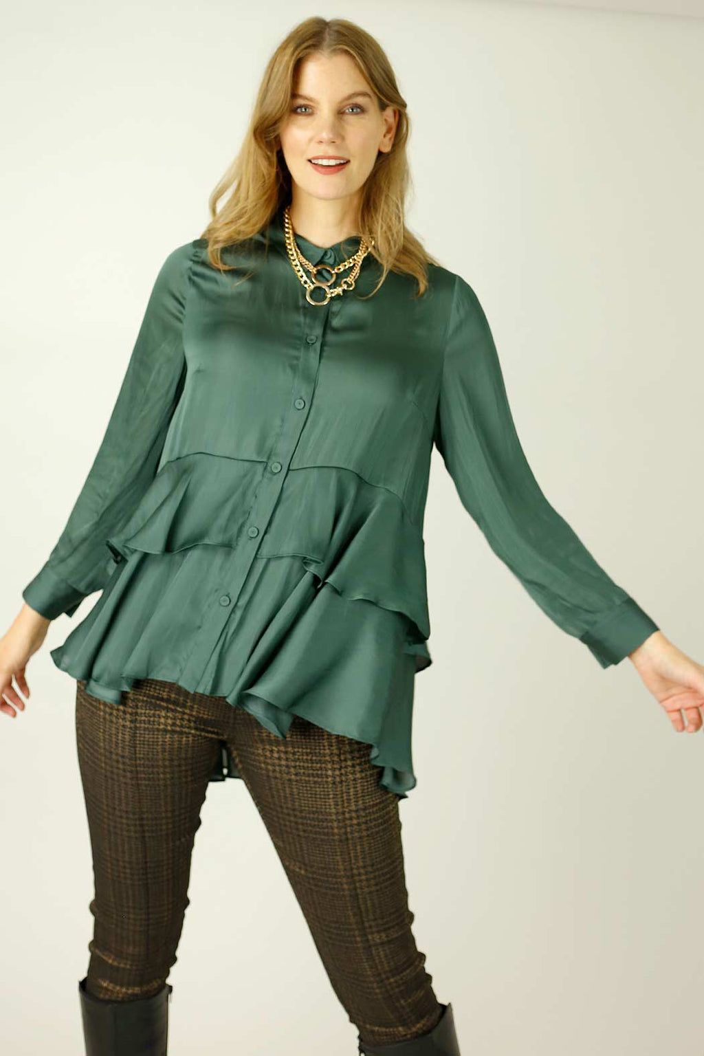 Teal Silky Paris Shirt - SALE