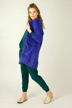 Cobalt Eyelash Knit Relaxed Cardigan