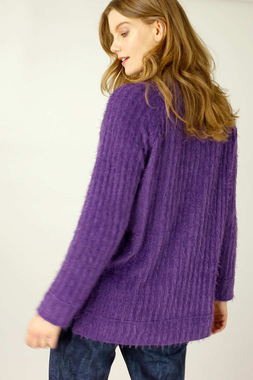 Purple Eyelash Knit Jumper
