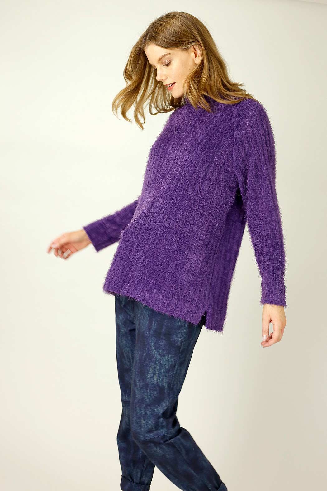 Purple Eyelash Knit Jumper