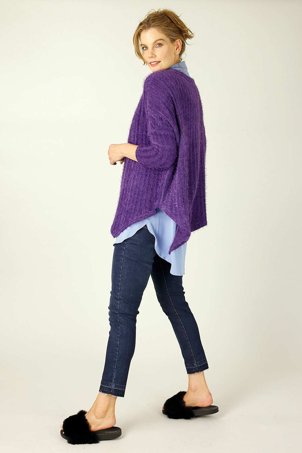 Purple Eyelash Knit Overtop
