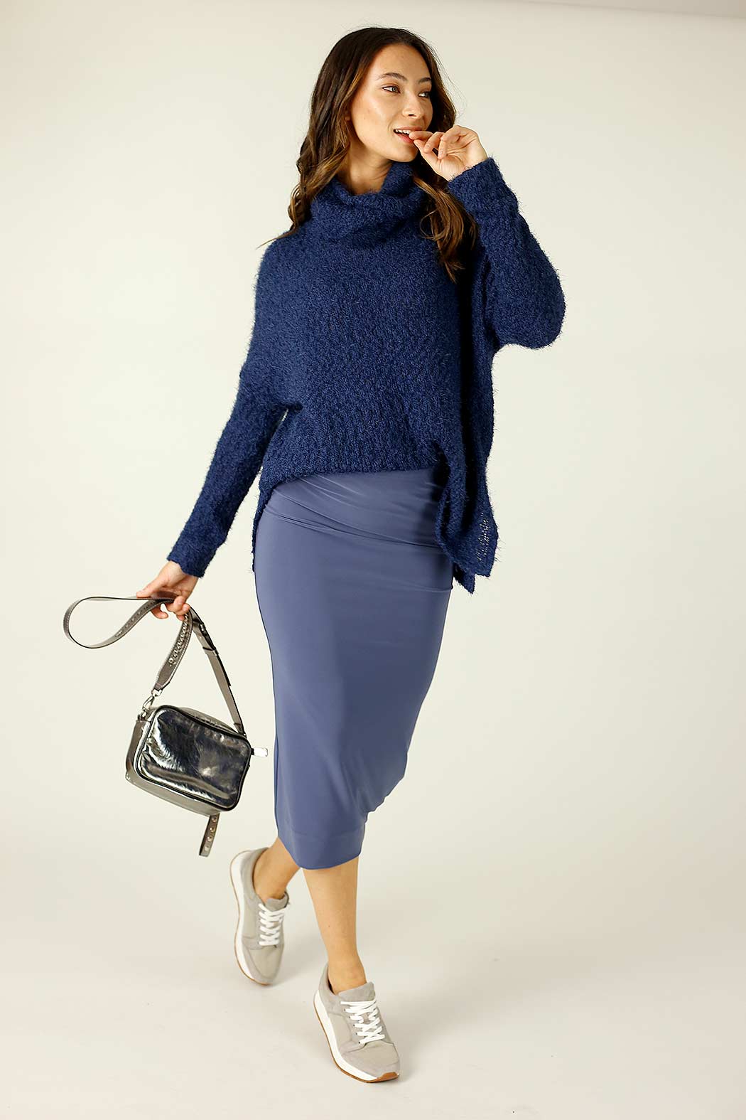 Slate Jersey Midi Skirt - FINAL SALE