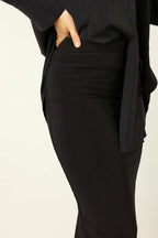 Black Jersey Midi Skirt - SALE