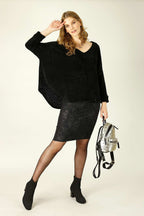 Black Foil Leatherette Mini Skirt - SALE