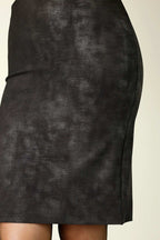 Black Foil Leatherette Mini Skirt - SALE