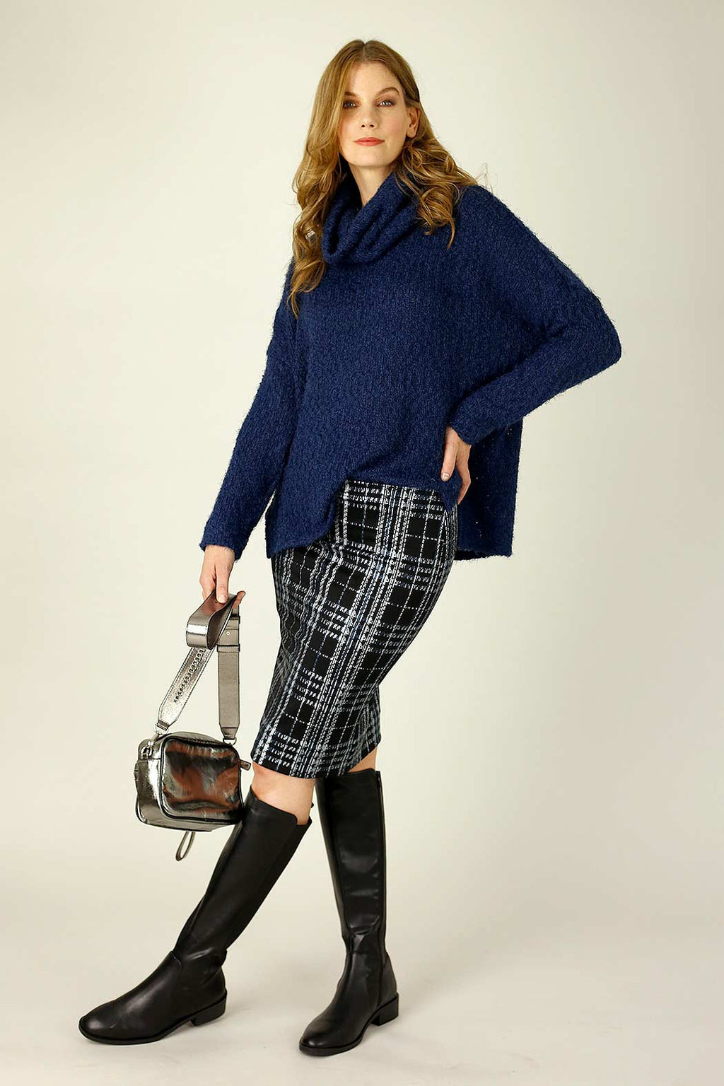 Blue Check Mini Skirt - SALE