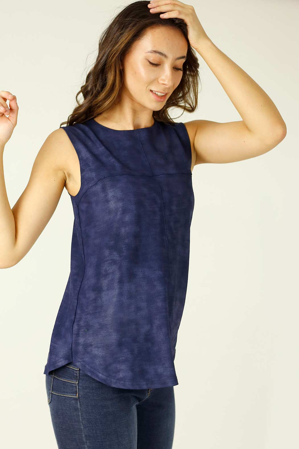 Navy Leatherette Matrix Cami - SALE
