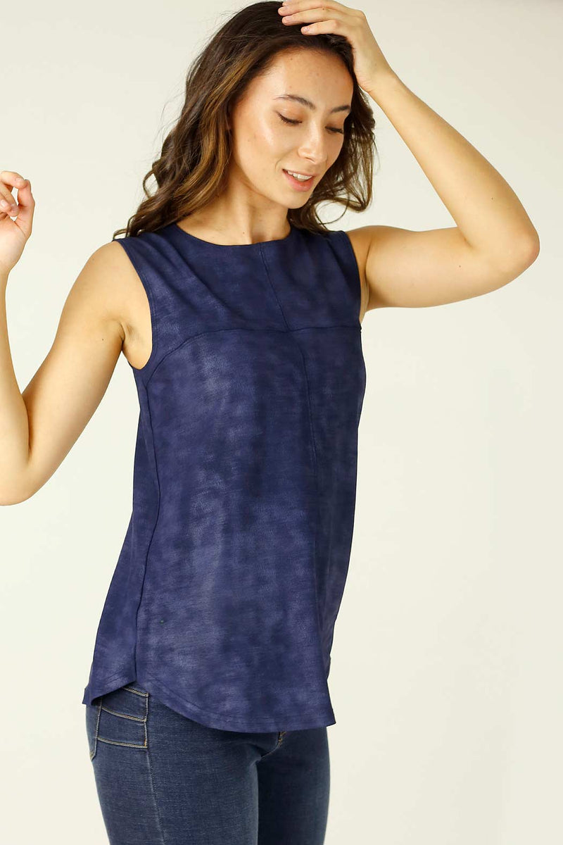 Navy Leatherette Matrix Cami - SALE