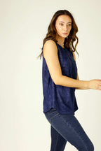 Navy Leatherette Matrix Cami - SALE