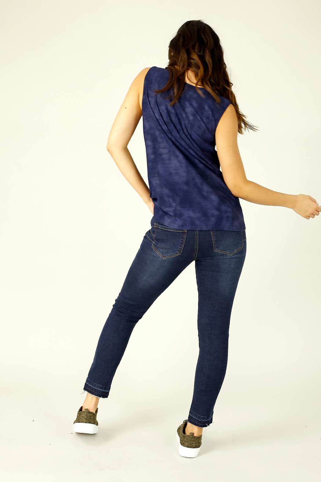 Navy Leatherette Matrix Cami - SALE
